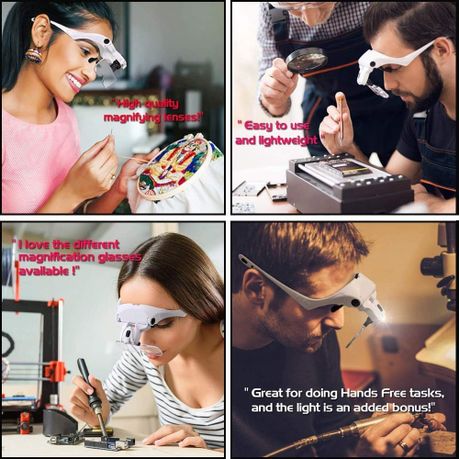 Eyeglasses bracket/ headband interchangeable magnifier with 2 LED variant image 3