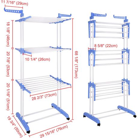 Foldable 3 Tier Clothes Rack Outdoor Indoor Airer variant image 5