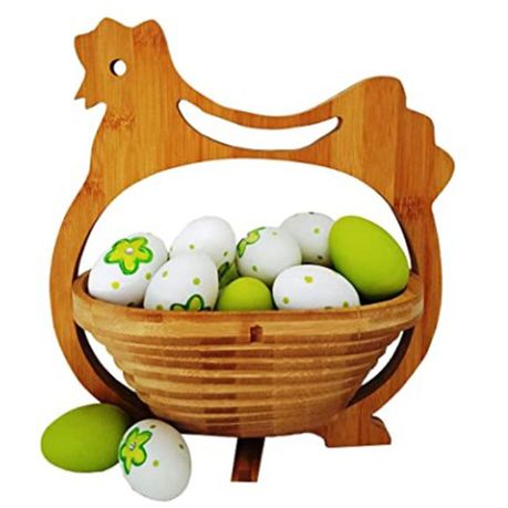 Folding Chicken Fruit Bamboo Basket variant image 2