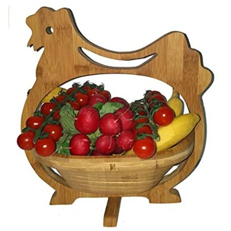 Folding Chicken Fruit Bamboo Basket variant image 4