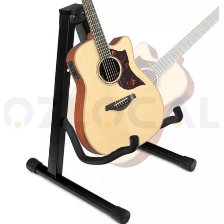 Folding Electric Acoustic Bass Guitar Stand Floor Rack Holder Black variant image 3