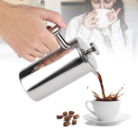 French Press Coffee Maker Double Wall Insulated Stainless Steel - 1000ml variant image 17