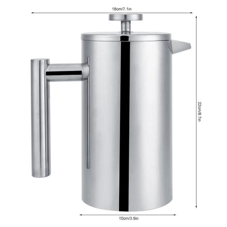 French Press Coffee Maker Double Wall Insulated Stainless Steel - 1000ml variant image 18