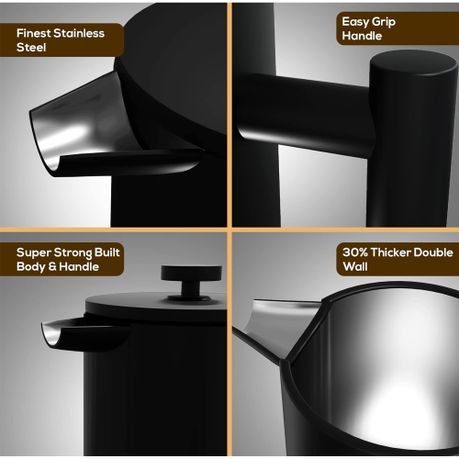 French Press Coffee Maker Double Wall Insulated Stainless Steel - 1000ml variant image 3