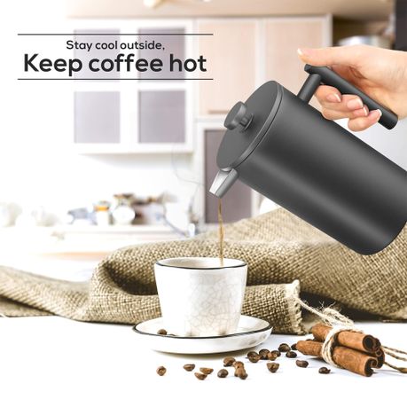 French Press Coffee Maker Double Wall Insulated Stainless Steel - 1000ml variant image 6