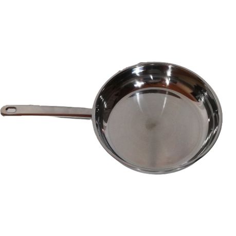 Frying Pan 24x6cm Stainless Steel with Lid variant image 2