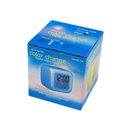 Glowing Cube LED 7 Color Change Digital Alarm Clock variant image 3
