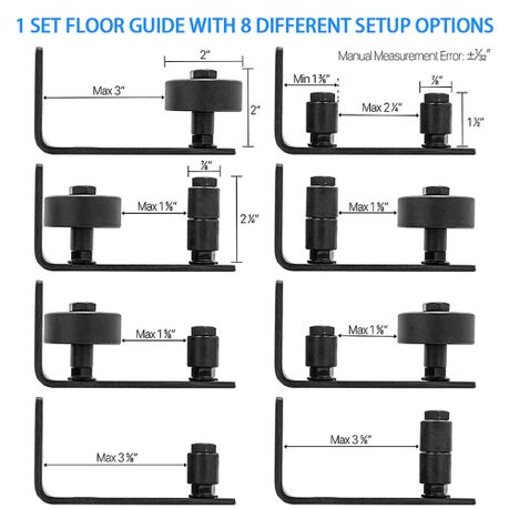 Heavy Duty Sliding Barn Door Floor Guide for Bottom Adjustable Roller variant image 3
