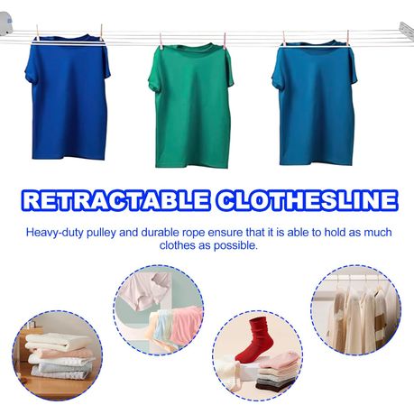 Indoor 5 Wire Wall Mounted Clothes Drying Rack variant image 3