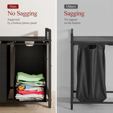 Laundry Basket Organizer with Two Removable Bags,Easy Carry - 2x72L Storage variant image 3