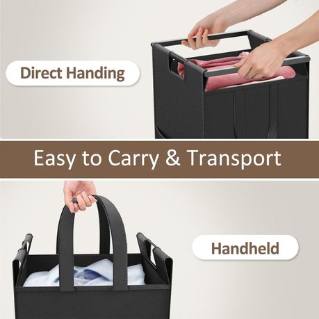 Laundry Basket Organizer with Two Removable Bags,Easy Carry - 2x72L Storage variant image 4