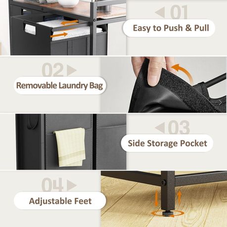 Laundry Basket Organizer with Two Removable Bags,Easy Carry - 2x72L Storage variant image 5