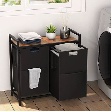 Laundry Basket Organizer with Two Removable Bags,Easy Carry - 2x72L Storage variant image 8