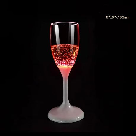 LED Light Up Cups Wine Champagne Flutes Set of 4 variant image 2