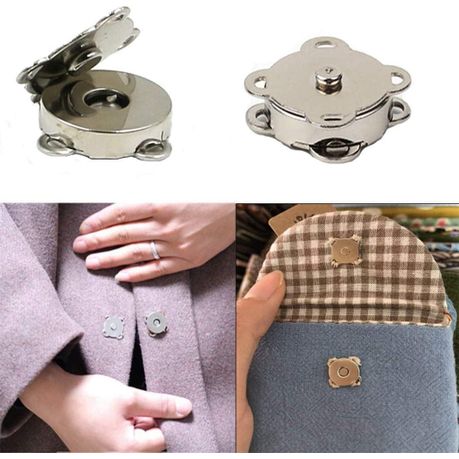 Magnetic Snap Buttons for Clothes Purse Handbag Sewing Craft (Silver) 13pcs variant image 3