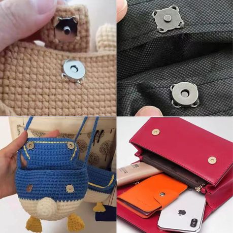 Magnetic Snap Buttons for Clothes Purse Handbag Sewing Craft (Silver) 13pcs variant image 5