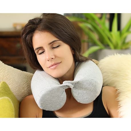 Memory Foam Twist Neck Pillow - Grey variant image 2
