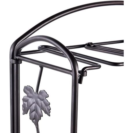 Metal Wine Storage Shelf With Glasses Holder variant image 3