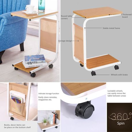Mobile Sofa Side Table Bedside C Table variant image 8