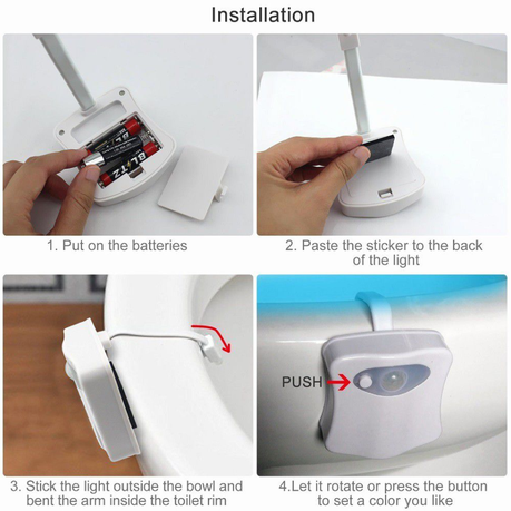 Motion Sensor 8 Colour LED Toilet Night Light variant image 2
