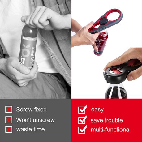 Multi Function Can Opener Bottle Opener Kit with Silicone Handle Easy variant image 2