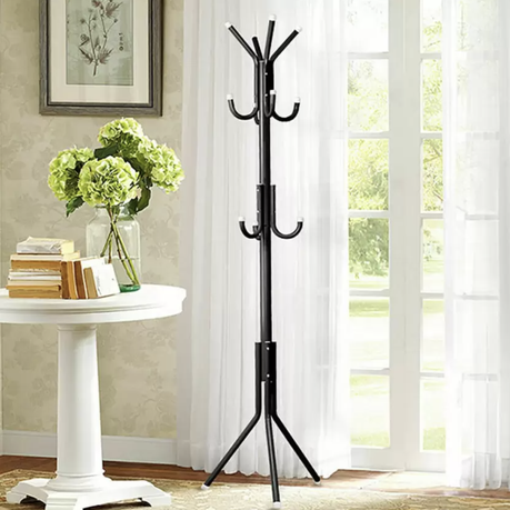 Multi-Hook Metal Coat & Hat Rack - 172cm variant image 2