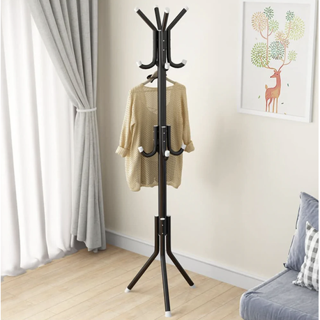 Multi-Hook Metal Coat & Hat Rack - 172cm variant image 3
