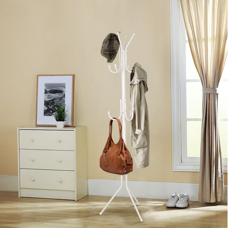 Multi-Hook Metal Coat & Hat Rack - 172cm variant image 7