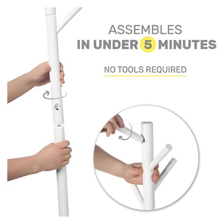 Multi-Hook Metal Coat & Hat Rack - 172cm variant image 9