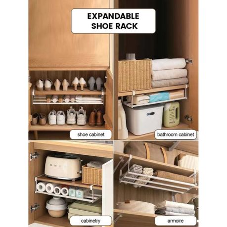 Multi-Purpose Home Storage Shelves Retractable Shoe Rack Shoes Cabinet variant image 3