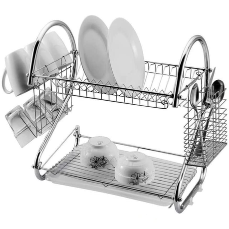 Multifunction S-Shaped Dual Layers Dish Drying Rack Kitchen Collection variant image 2