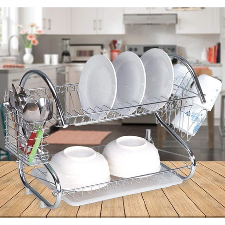 Multifunction S-Shaped Dual Layers Dish Drying Rack Kitchen Collection variant image 3