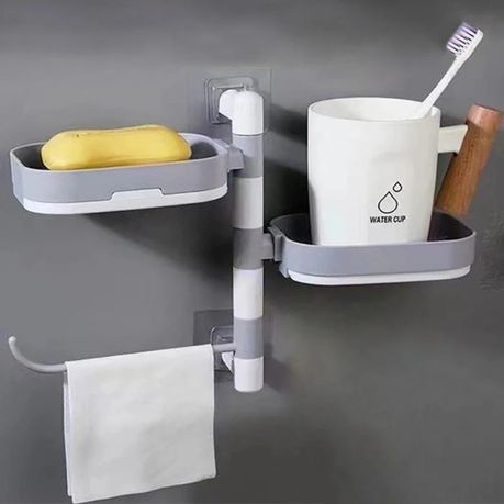 Multifunctional Rotating Soap Shelf- (Black & White) variant image 3