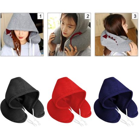 Neck Pillow With Hood, Neck Support Pillow For Travel And Office Use variant image 14