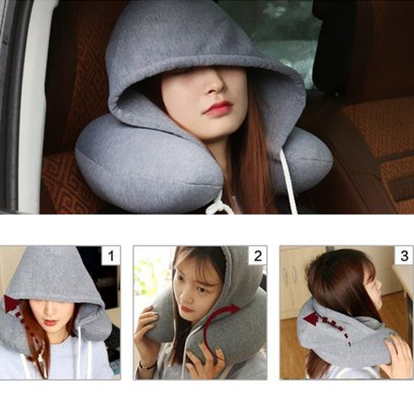 Neck Pillow With Hood, Neck Support Pillow For Travel And Office Use variant image 7