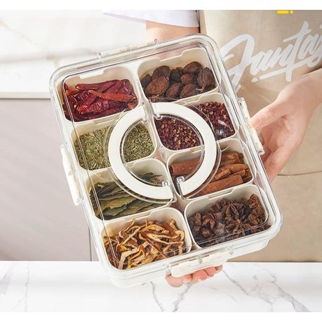 Non-slip Base 8 Compartments Snack Storage Container variant image 2