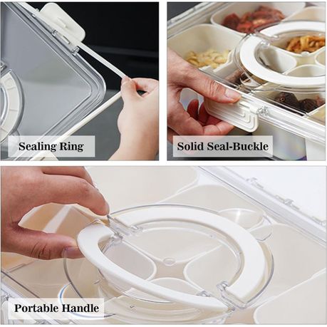 Non-slip Base 8 Compartments Snack Storage Container variant image 3
