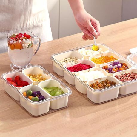Non-slip Base 8 Compartments Snack Storage Container variant image 4