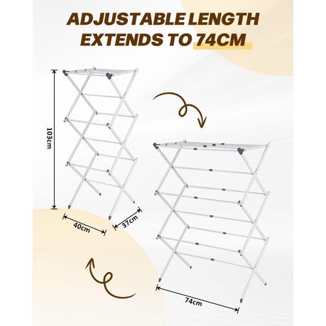 Ojees 3-Tier Foldable & Expandable Clothes Drying Rack for Indoor & Outdoor variant image 3