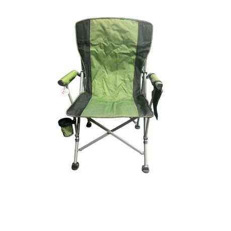 Ojees Folding Camping Chair with Cup Holder and Storage Bag - Green variant image 4