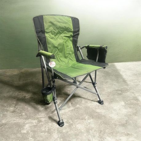 Ojees Folding Camping Chair with Cup Holder and Storage Bag - Green variant image 8