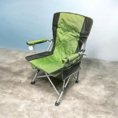 Ojees Folding Camping Chair with Cup Holder and Storage Bag - Green variant image 9