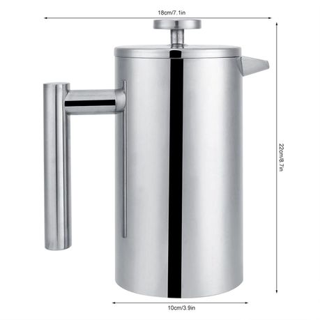 Ojees French Press Coffee Maker Double Wall Stainless Steel - 1000ml variant image 13