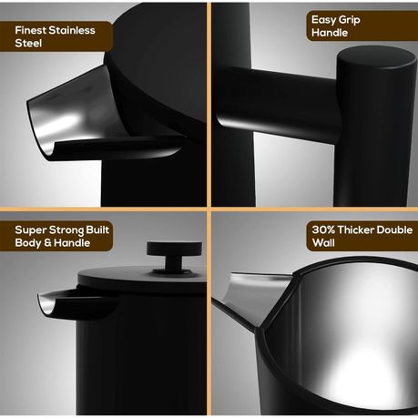 Ojees French Press Coffee Maker Double Wall Stainless Steel - 1000ml variant image 5