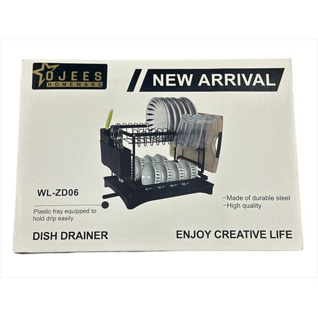 Ojees High Quality Elegant Design 2 Layer Free Standing Dish Drainer Rack variant image 2