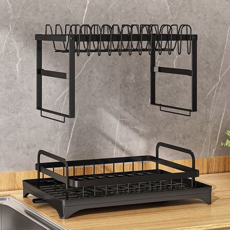 Ojees High Quality Elegant Design 2 Layer Free Standing Dish Drainer Rack variant image 5