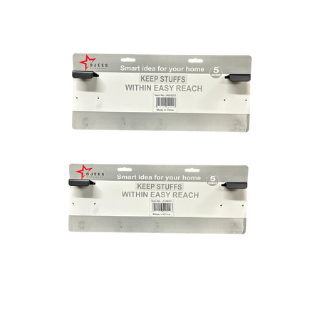 Ojees Homeware 5 Hook Matte Black Metal Door Hook - 2 Pack variant image 1