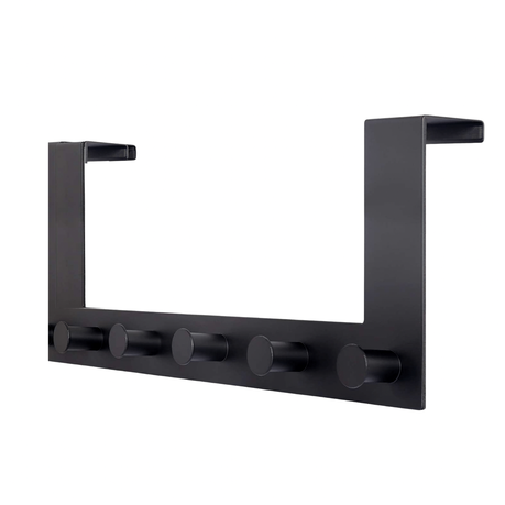 Ojees Homeware 5 Hook Matte Black Metal Door Hook variant image 3