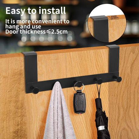 Ojees Homeware 5 Hook Matte Black Metal Door Hook variant image 5
