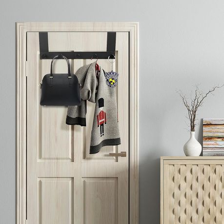 Ojees Homeware 5 Hook Matte Black Metal Door Hook variant image 6